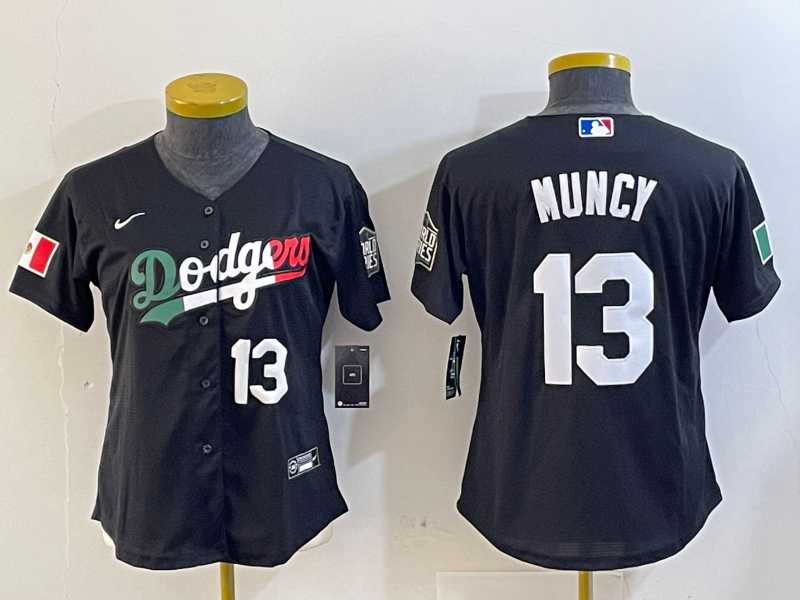 Women%27s Los Angeles Dodgers #13 Max Muncy Number Black Mexico 2020 World Series Cool Base Nike Jerseys